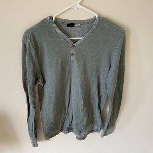BDG Dark Gray Long Sleeve Henley S